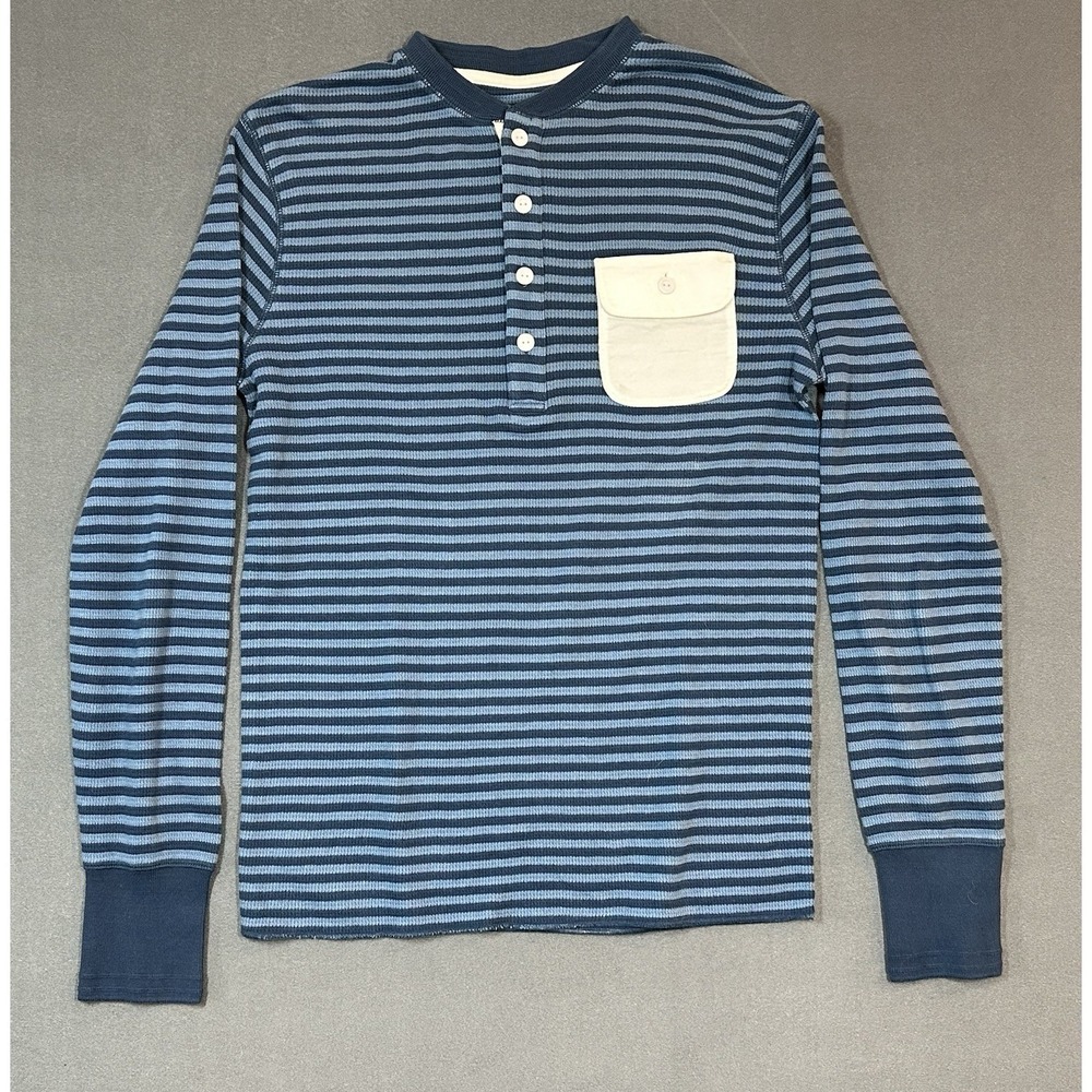 GANT by Michael Bastian Henley Long Sleeve Shirt 100% Cotton Striped Mens Size M